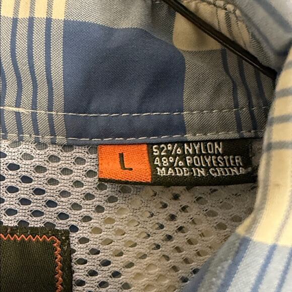 Howler Brothers Navy and Beige Checkered Shirt. Large. - Picture 3 of 6